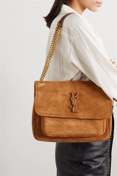 ysl suede brown bag|brown saint laurent bag.